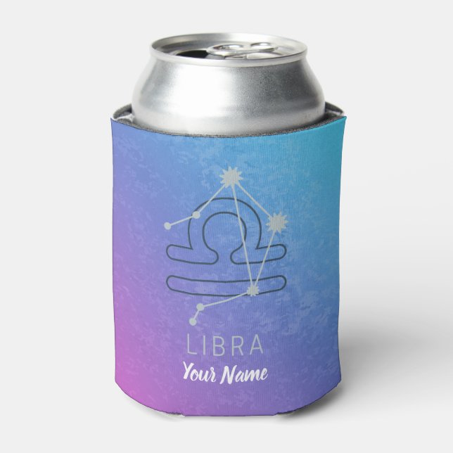 Libra Zodiac Star Sign Horoscope Constellation Can Cooler (Can Front)