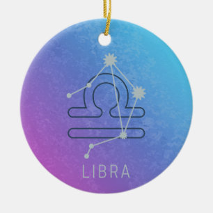 Libra Zodiac Star Sign Horoscope Constellation Ceramic Tree Decoration