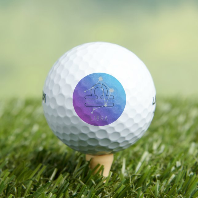 Libra Zodiac Star Sign Horoscope Constellation Golf Balls (Insitu Tee)