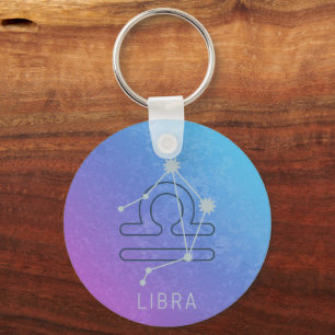 Libra Zodiac Star Sign Horoscope Constellation Key Ring
