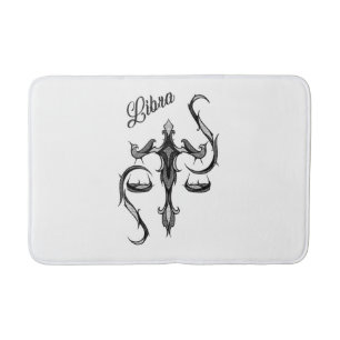 Libra Zodiac Symbol Bath Mat