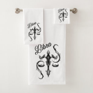 Libra Zodiac Symbol Bath Towel Set
