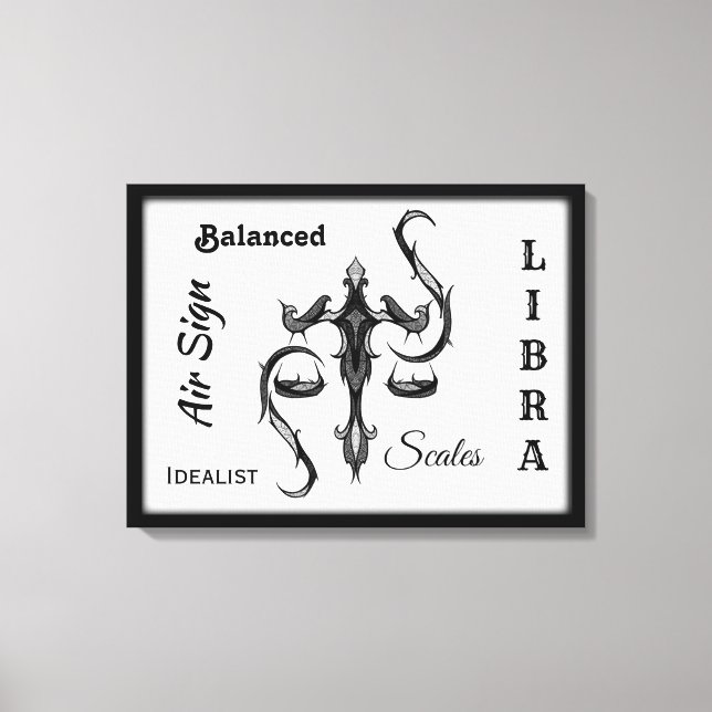 Libra Zodiac Symbol Canvas Print (Front)