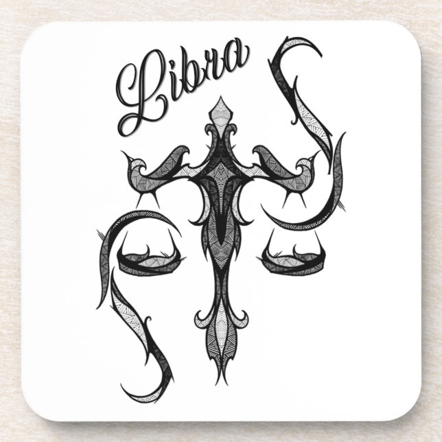 Libra Zodiac Symbol Coaster (Front)