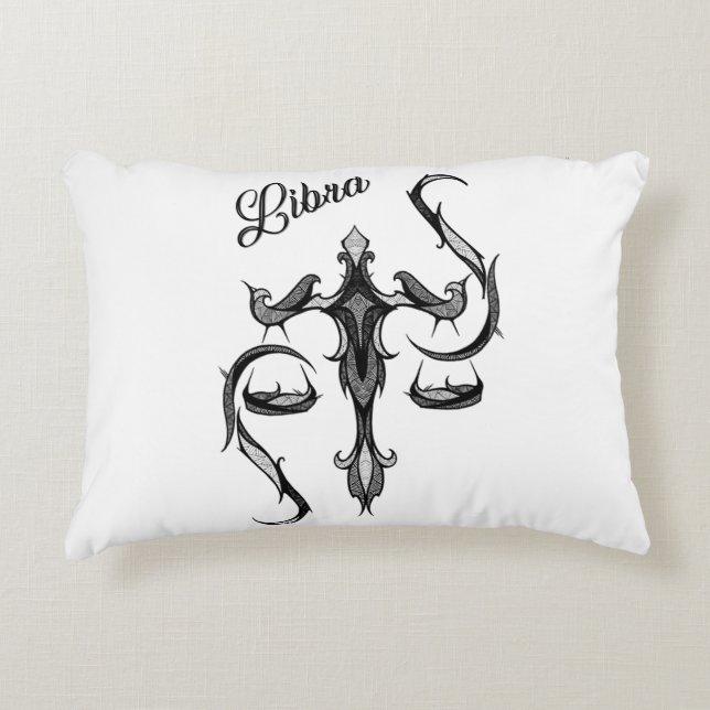 Libra Zodiac Symbol Decorative Cushion (Front)