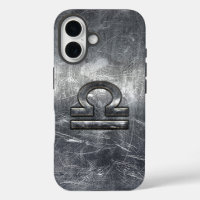Libra Zodiac Symbol Distressed Industrial Steel