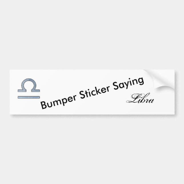 Libra Zodiac Symbol Element by Kenneth Yoncich Bumper Sticker (Front)