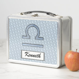 Libra Zodiac Symbol Element by Kenneth Yoncich Metal Lunch Box