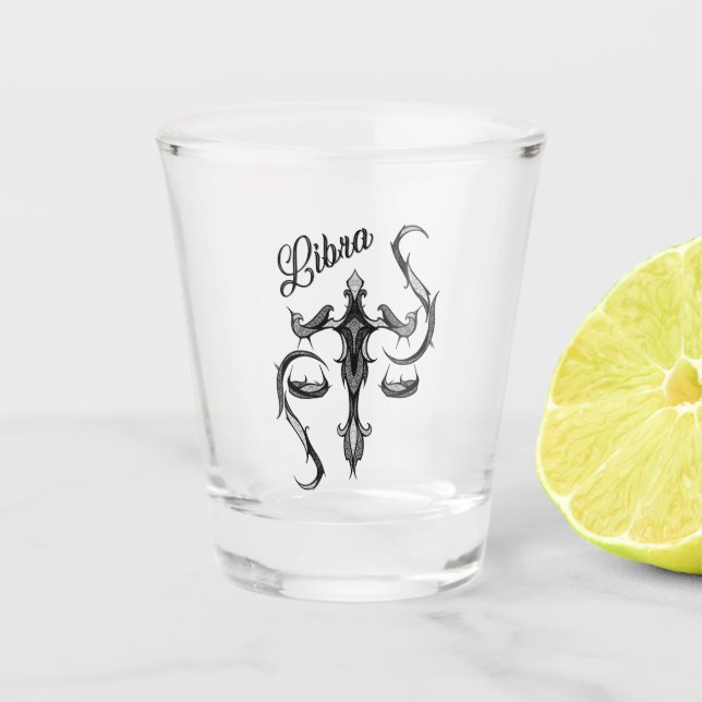 Libra Zodiac Symbol Glass (Front)