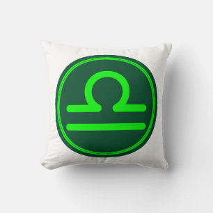 Libra Zodiac Symbol Green Mix Cushion