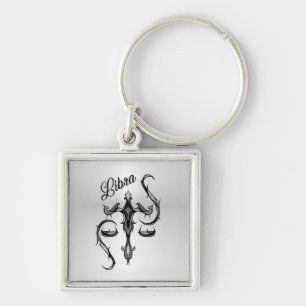 Libra Zodiac Symbol Key Ring