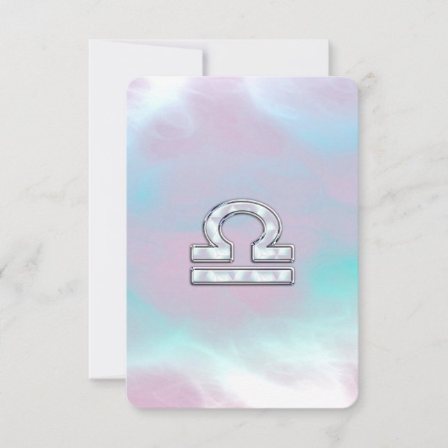 Libra Zodiac Symbol Mother of Pearl Style (Front)