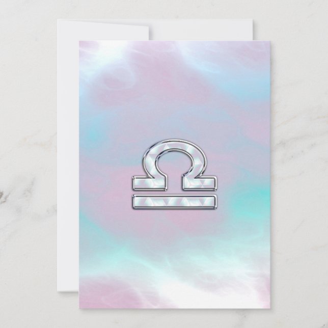 Libra Zodiac Symbol Mother of Pearl Style (Front)