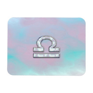 Libra Zodiac Symbol Mother of Pearl Style Magnet