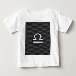 Libra Zodiac Symbol on Carbon Fibre Decor Baby T-Shirt