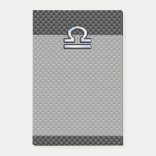 Libra Zodiac Symbol on Carbon Fibre Decor Post-it Notes
