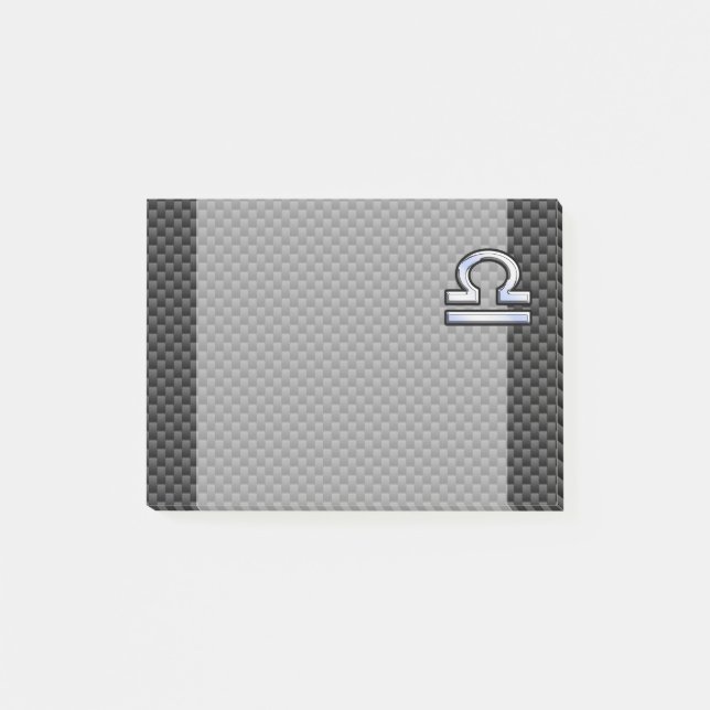 Libra Zodiac Symbol on Carbon Fibre Decor Post-it Notes (Front)