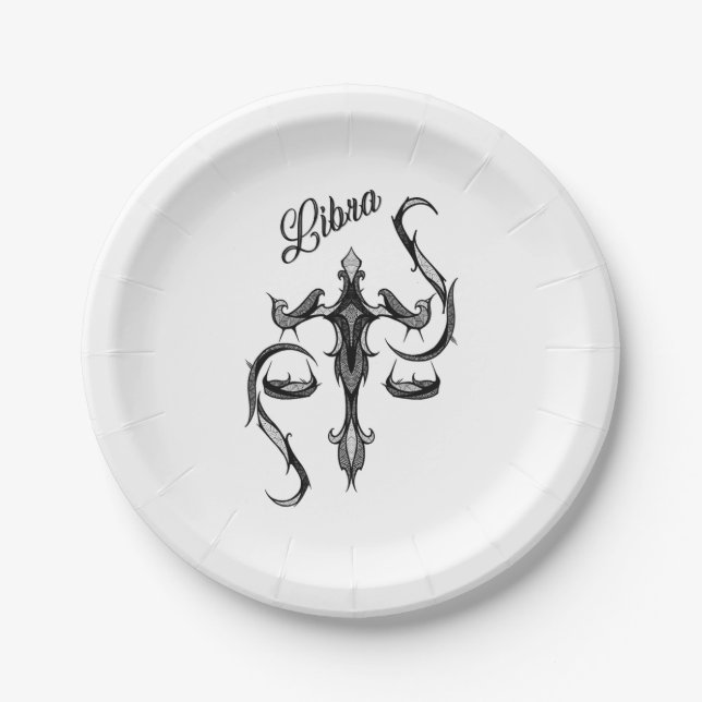 Libra Zodiac Symbol Paper Plate (Front)