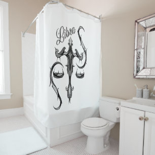 Libra Zodiac Symbol Shower Curtain