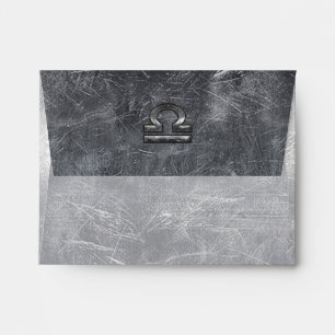 Libra Zodiac Symbol Silver Steel Style Envelopes