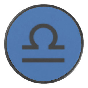 Libra Zodiac Symbol Standard by Kenneth Yoncich Hockey Puck