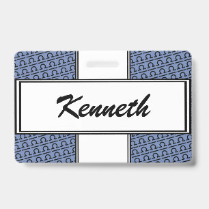 Libra Zodiac Symbol Standard by Kenneth Yoncich ID Badge