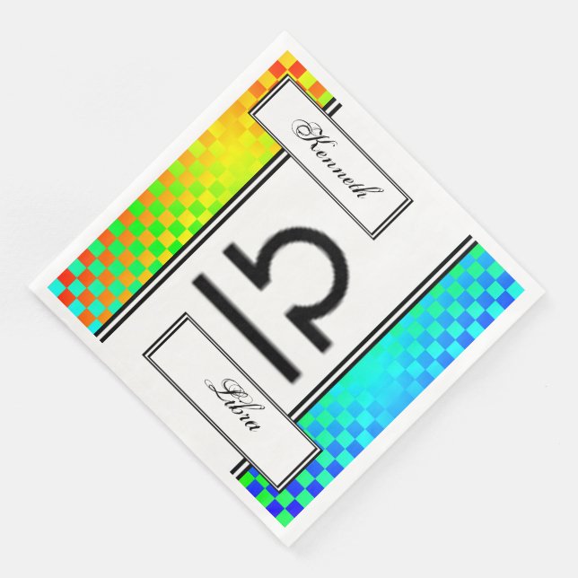 Libra Zodiac Symbol Standard by Kenneth Yoncich Napkin (Corner)