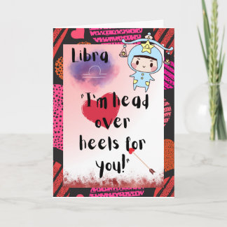 Libra Zodiac Valentines Personalised Card 
