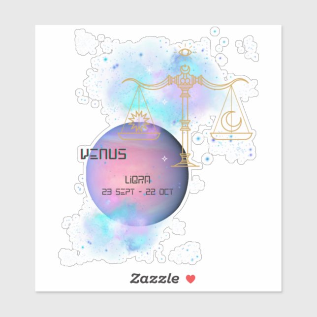 Libra Zodiac Venus Planet Astrology Star Sign Cool (Sheet)