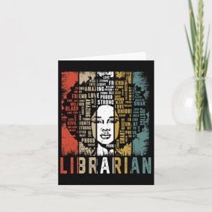 Librarian Afro African American Women Black Histor Card