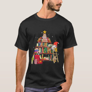 Librarian And Book Lover Christmas Library Tree Li T-Shirt