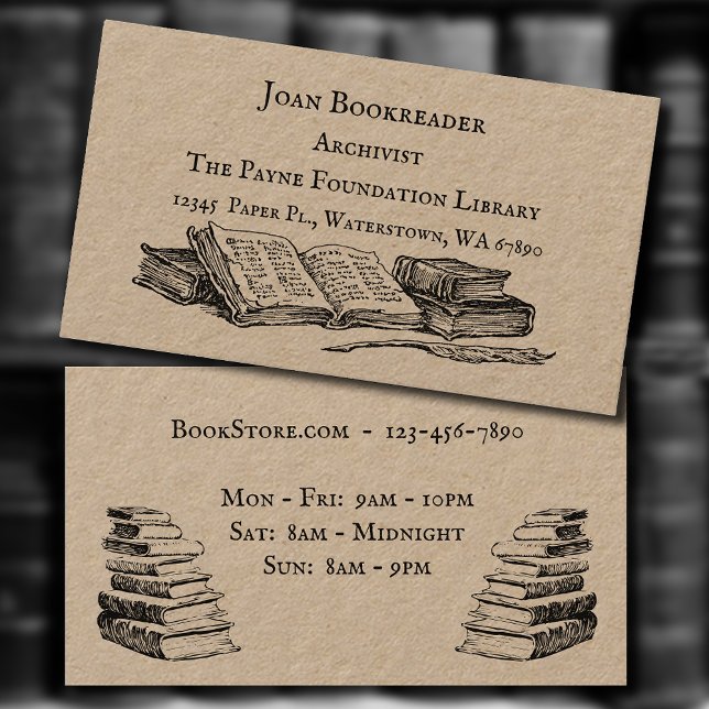 Librarian Archivist Books Custom Business Card (Creator Uploaded)