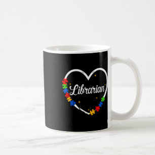 Librarian Autism Puzzle Heart Love Awareness Suppo Coffee Mug