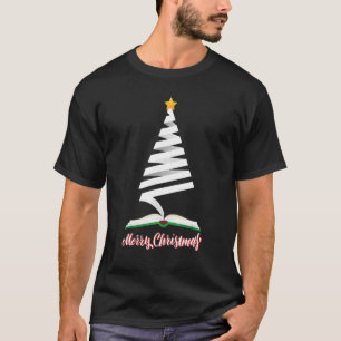 Librarian Book Books Christmas Tree Merry Bookmas T-Shirt