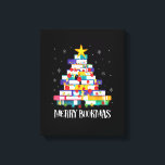 Librarian Book Lover Books Christmas Tree Merry Bo Canvas Print<br><div class="desc">This is a great gift for your family,  friends during Hanukkah holiday. They will be happy to receive this gift from you during Hanukkah holiday.</div>