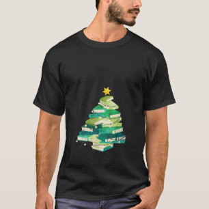 Librarian Book Lover Christmas Tree Lights Merry B T-Shirt