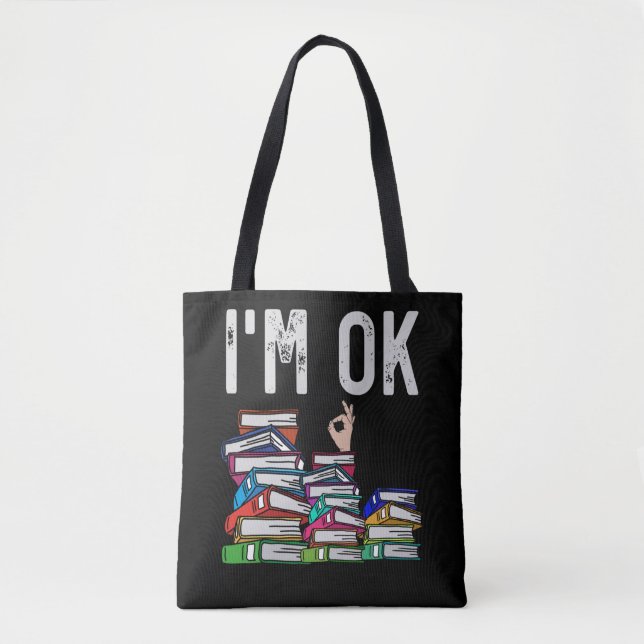 Librarian Book Reader Funny Book Lover Tote Bag (Front)