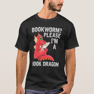 Librarian Book Reading Bookworm Book Dragon T-Shirt