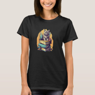 Librarian Bookish cat - library for book nerds, bo T-Shirt