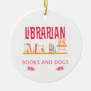 Librarian Books and Dogs Ceramic Tree Decoration