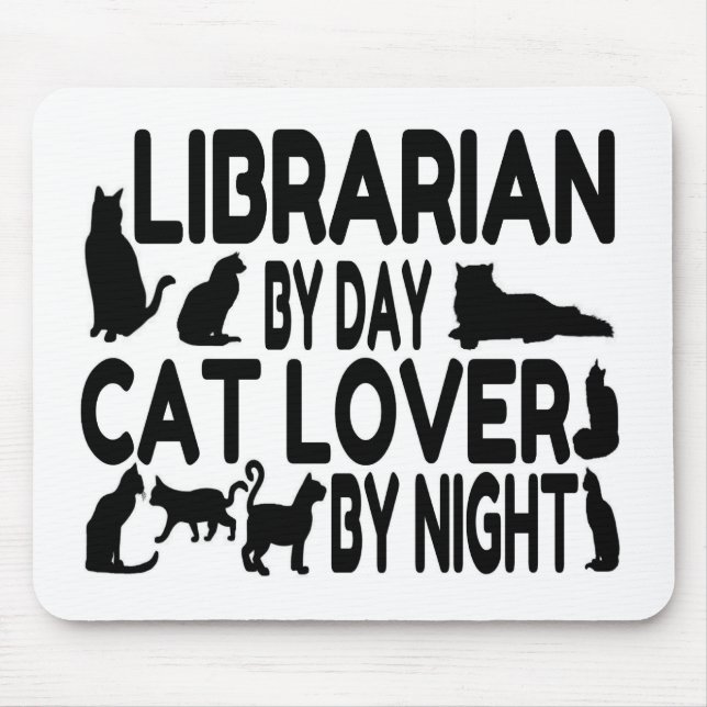 Librarian Cat Lover Mouse Mat (Front)