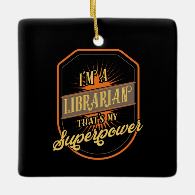Librarian Ceramic Ornament (Front)