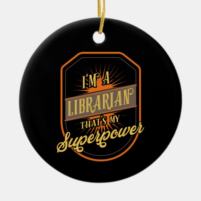 Librarian Ceramic Tree Decoration (Front)
