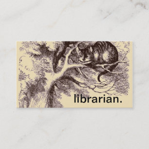 Librarian Cheshire Cat Alice in Wonderland Business Card