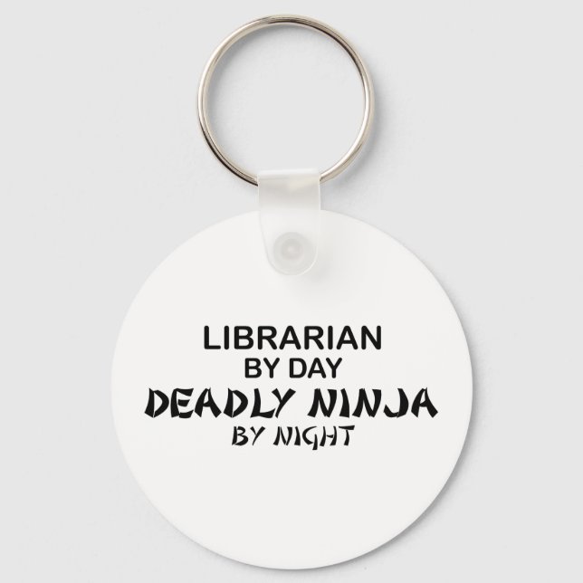 Librarian Deadly Ninja by Night Key Ring (Front)