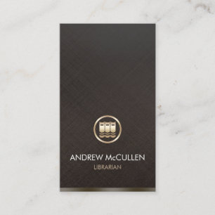 Librarian Faux Gold Books Icon Business Card