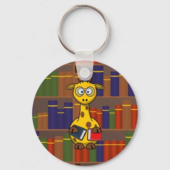 Librarian Giraffe Key Ring (Front)