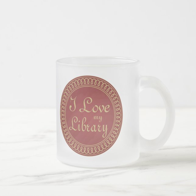 Librarian I Love My Library Frosted Mug Gift (Right)