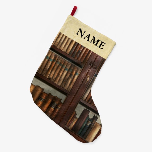 Librarian - In the library Large Christmas Stocking (Front (Hanging))