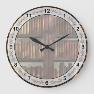 Librarian - In the library Large Clock